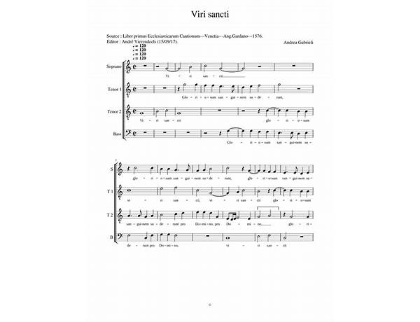 Viri sancti la Lyrics [Andrea Gabrieli]