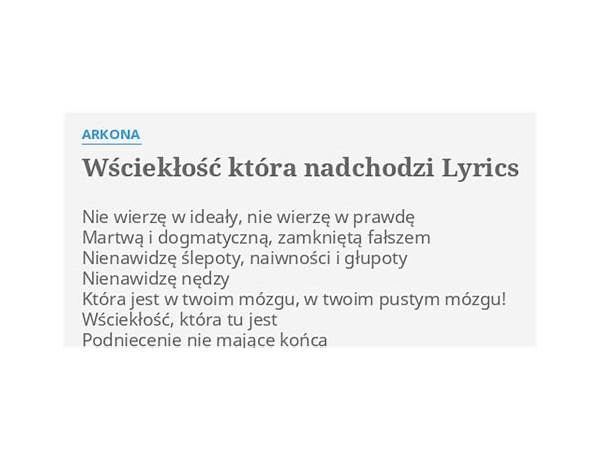 Wściekłość która nadchodzi pl Lyrics [Аркона (Arkona)]