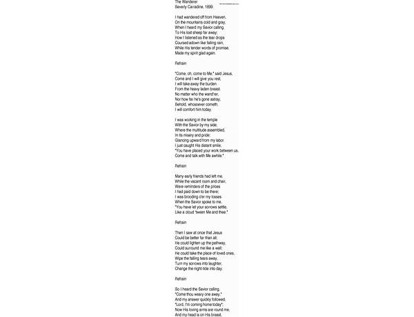 Wanderer en Lyrics [David Carradine]