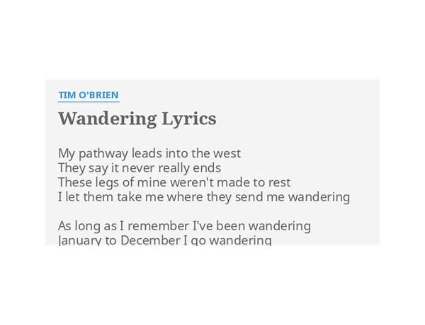 Wandering en Lyrics [Tim O\'Brien]