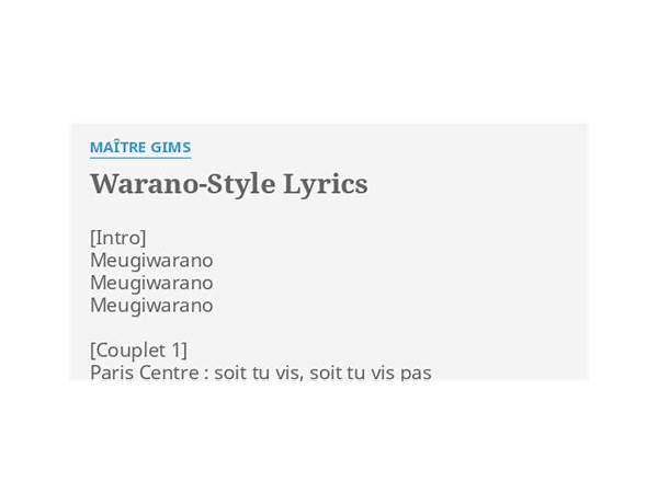 Warano-Style live fr Lyrics [Gims]