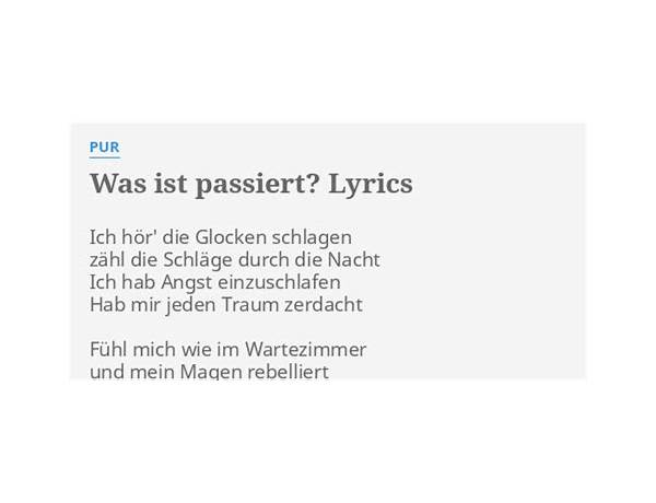 Was Passiert Ist de Lyrics [Die Heiterkeit]