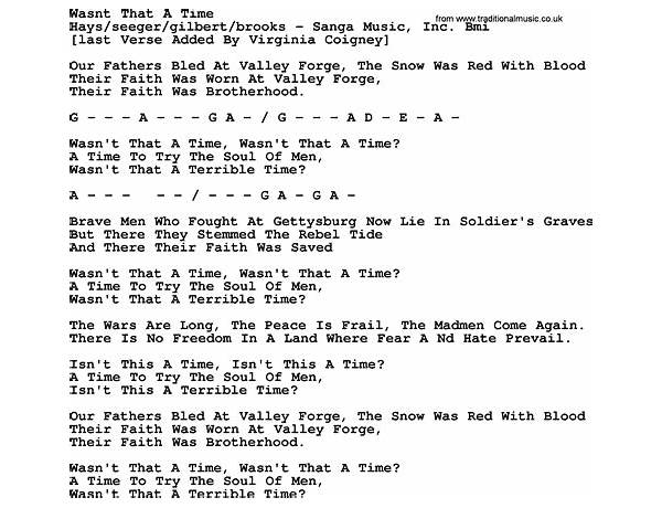 Wasn\'t That A Time en Lyrics [Peter, Paul and Mary]