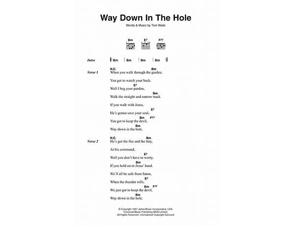 Way Down in the Hole [Big Time] en Lyrics [Tom Waits]