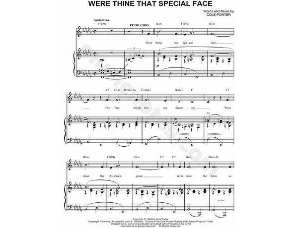 Were Thine That Special Face en Lyrics [Howard Keel]