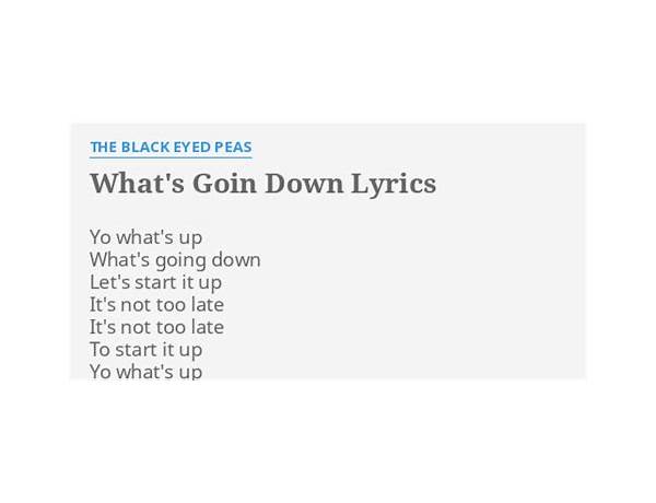 What\'s Goin\' Down en Lyrics [Black Eyed Peas]