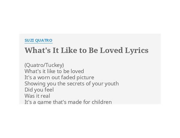 What’s It Like to Be Loved en Lyrics [Suzi Quatro]