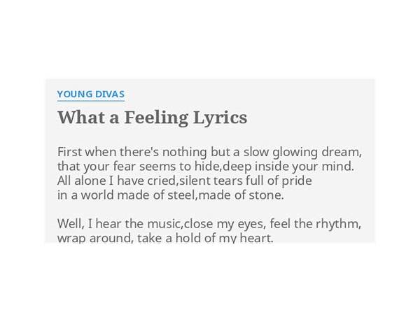 What A Feeling en Lyrics [Young Divas]