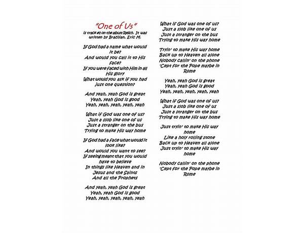 What If God\'s Not One of Us en Lyrics [FEAR (Band)]