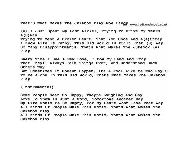 What Makes The Jukebox Play en Lyrics [Astronautalis]