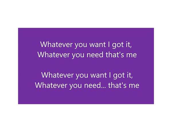 Whatever you want en Lyrics [PYRMDPLAZA]