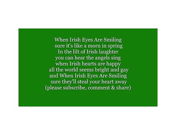 When Irish Eyes Are Smiling en Lyrics [Bing Crosby]