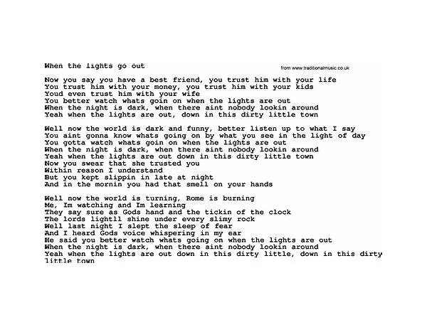 When the Lights Go Out en Lyrics [The Family Crest]