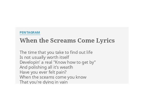 When the Screams Come en Lyrics [Pentagram]