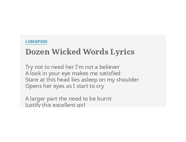 Wicked Words en Lyrics [Thompson Brothers Band]