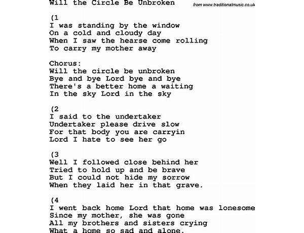 Will The Circle Be Unbroken en Lyrics [Eddy Arnold]