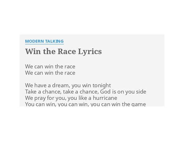 Win This Race en Lyrics [Renegade Five]