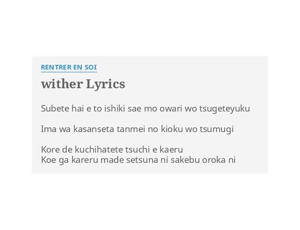 Wither en Lyrics [Cultist]