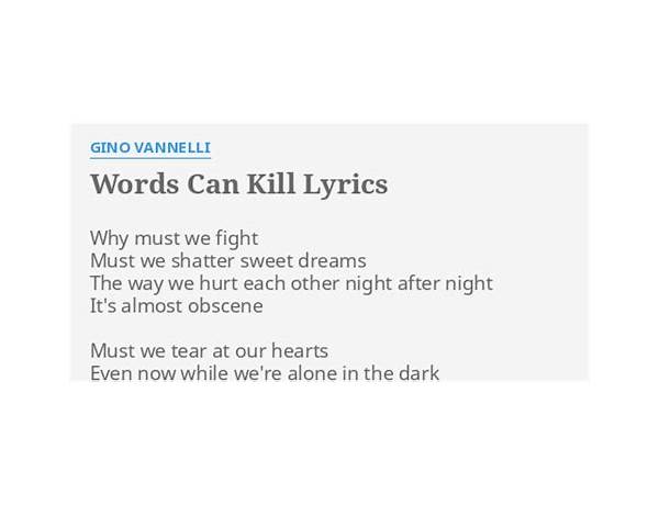 Words Can Kill en Lyrics [Gino Vannelli]