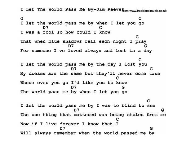 World Passing You By en Lyrics [Ezkaton]