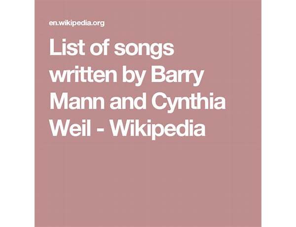 Written: Barry Mann, musical term