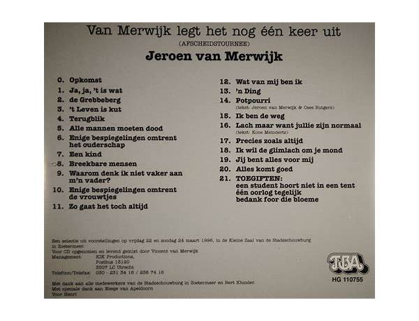 Written: Jeroen Van Merwijk, musical term