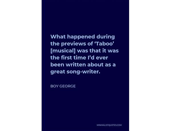 Written: Taboo, musical term