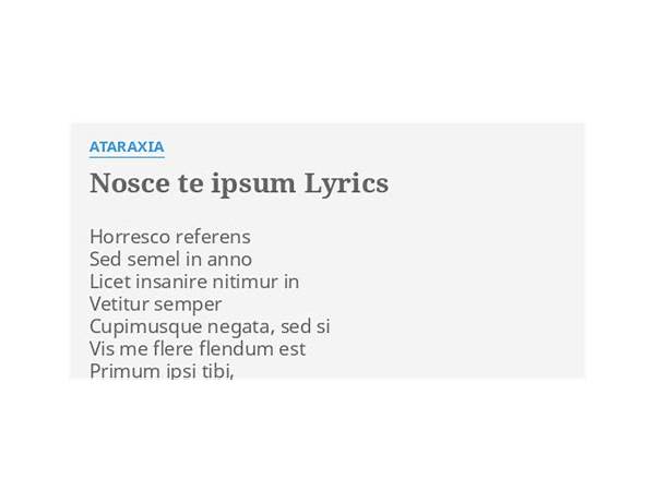 XI. Nosce Te Ipsum fr Lyrics [Paulow]