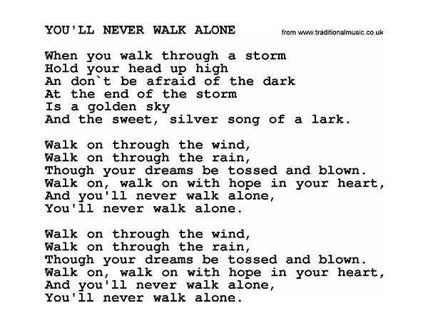 You\'ll Never Walk Alone en Lyrics [John Barrowman]