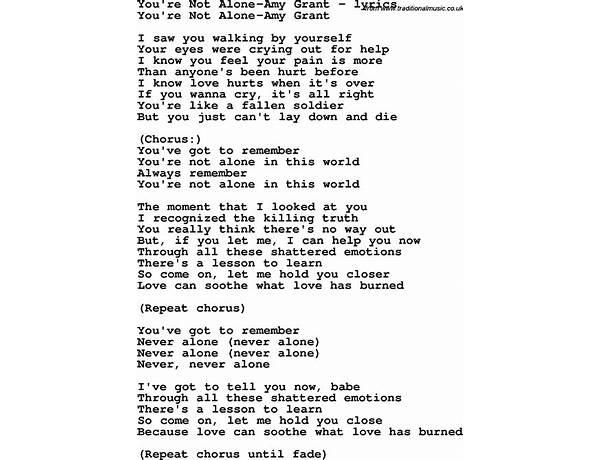 You\'re Not Alone en Lyrics [Jeremy Heiden]