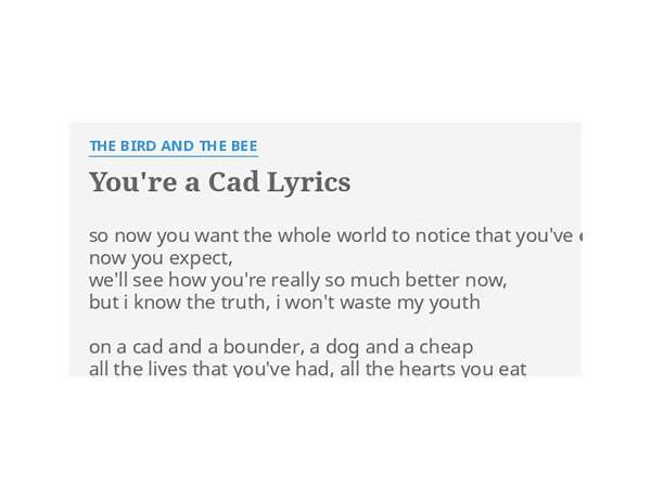 You\'re a Cad en Lyrics [​the bird and the bee]