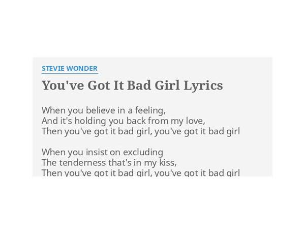 You\'ve Got It Bad Girl en Lyrics [Macy Gray]