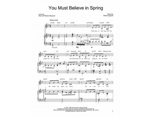 You Must Believe In Spring en Lyrics [Tony Bennett]