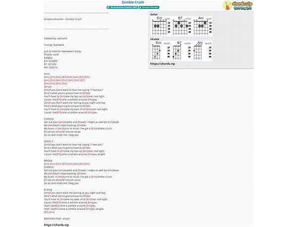 Zombie Crush en Lyrics [Groovie Ghoulies]