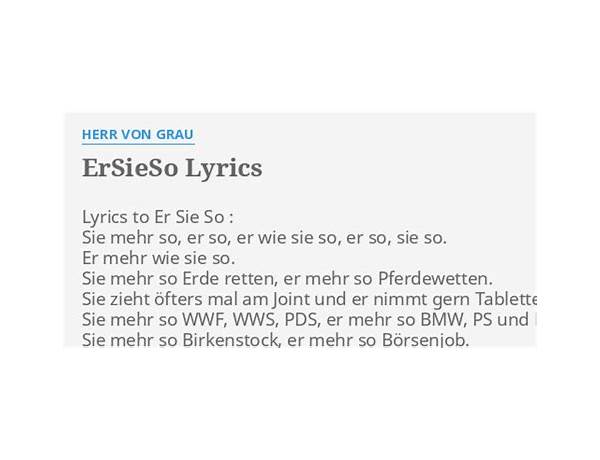 Zu Schön de Lyrics [Herr von Grau]