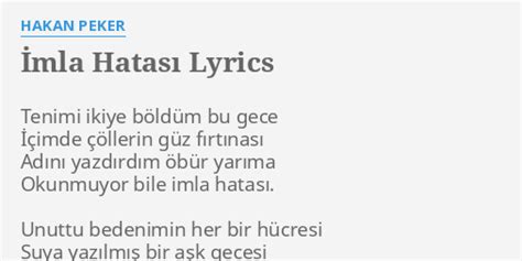 İmla Hatası lyrics credits, cast, crew of song