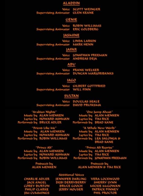 Aladdin lyrics credits, cast, crew of song