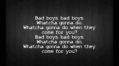 Bad boys lyrics credits, cast, crew of song