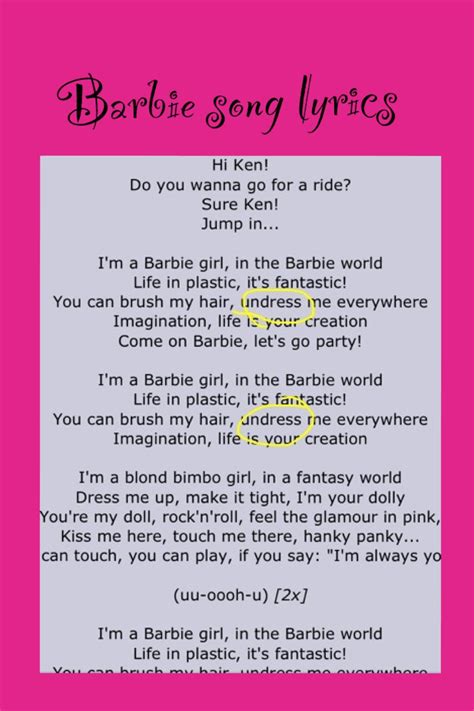 Barbie lyrics credits, cast, crew of song