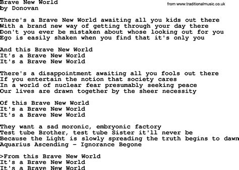 Brave New World lyrics credits, cast, crew of song