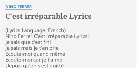 C'est irréparable - Live lyrics credits, cast, crew of song