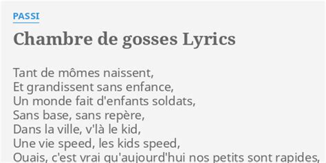 Chambre de gosses lyrics credits, cast, crew of song