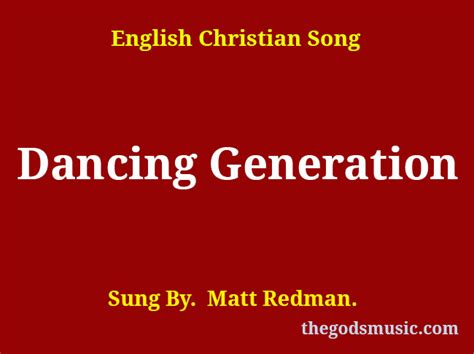 Dancing Generation lyrics credits, cast, crew of song