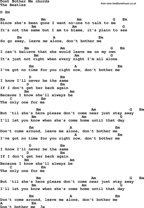 Don't Bother Me lyrics credits, cast, crew of song