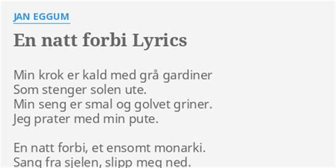 En natt forbi lyrics credits, cast, crew of song