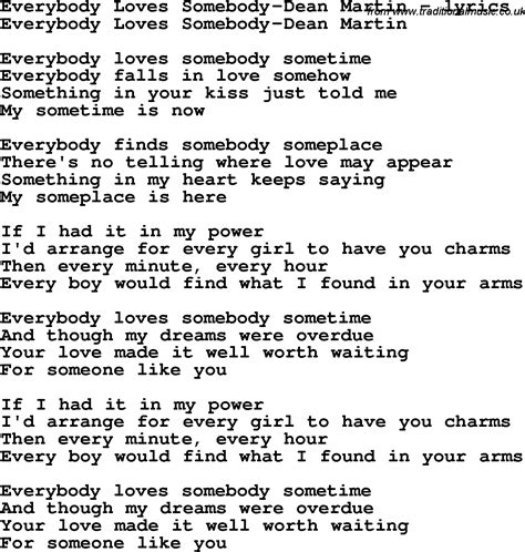 Everybody Loves Somebody lyrics credits, cast, crew of song