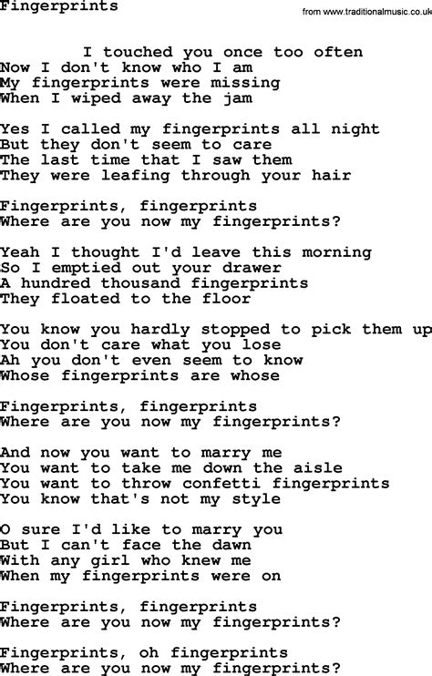 Fingerprints lyrics credits, cast, crew of song