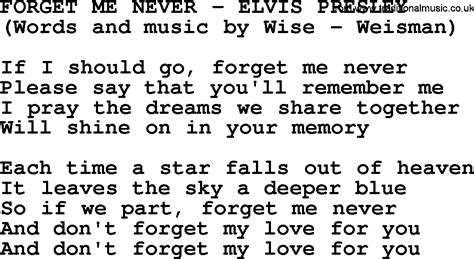 Forget-Me-Not lyrics credits, cast, crew of song