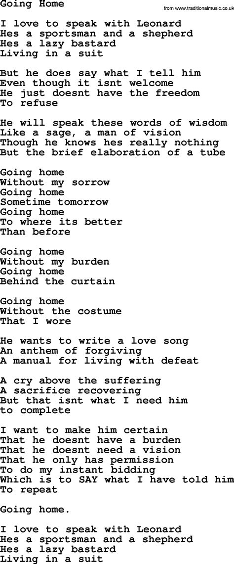 Going Home lyrics credits, cast, crew of song