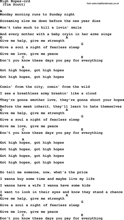 High Hopes lyrics credits, cast, crew of song